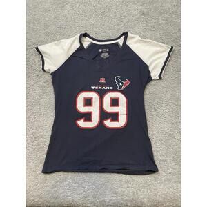 NFL TEAM APPAREL HOUSTON TEXANS #99 J.J. WATT WOMEN'S Large V-NECK SHIRT